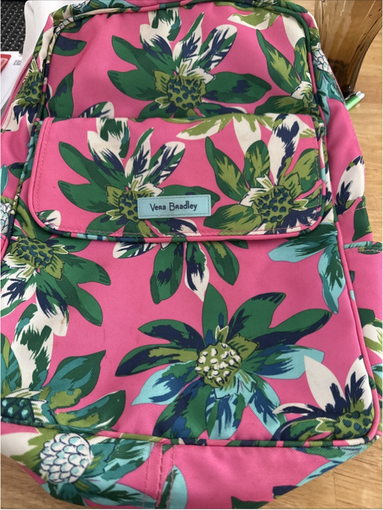 Vera Bradley Handbags - Vera Bradley Tropical Paradise Pink/green Backpack W/ Matching Makeup Bag